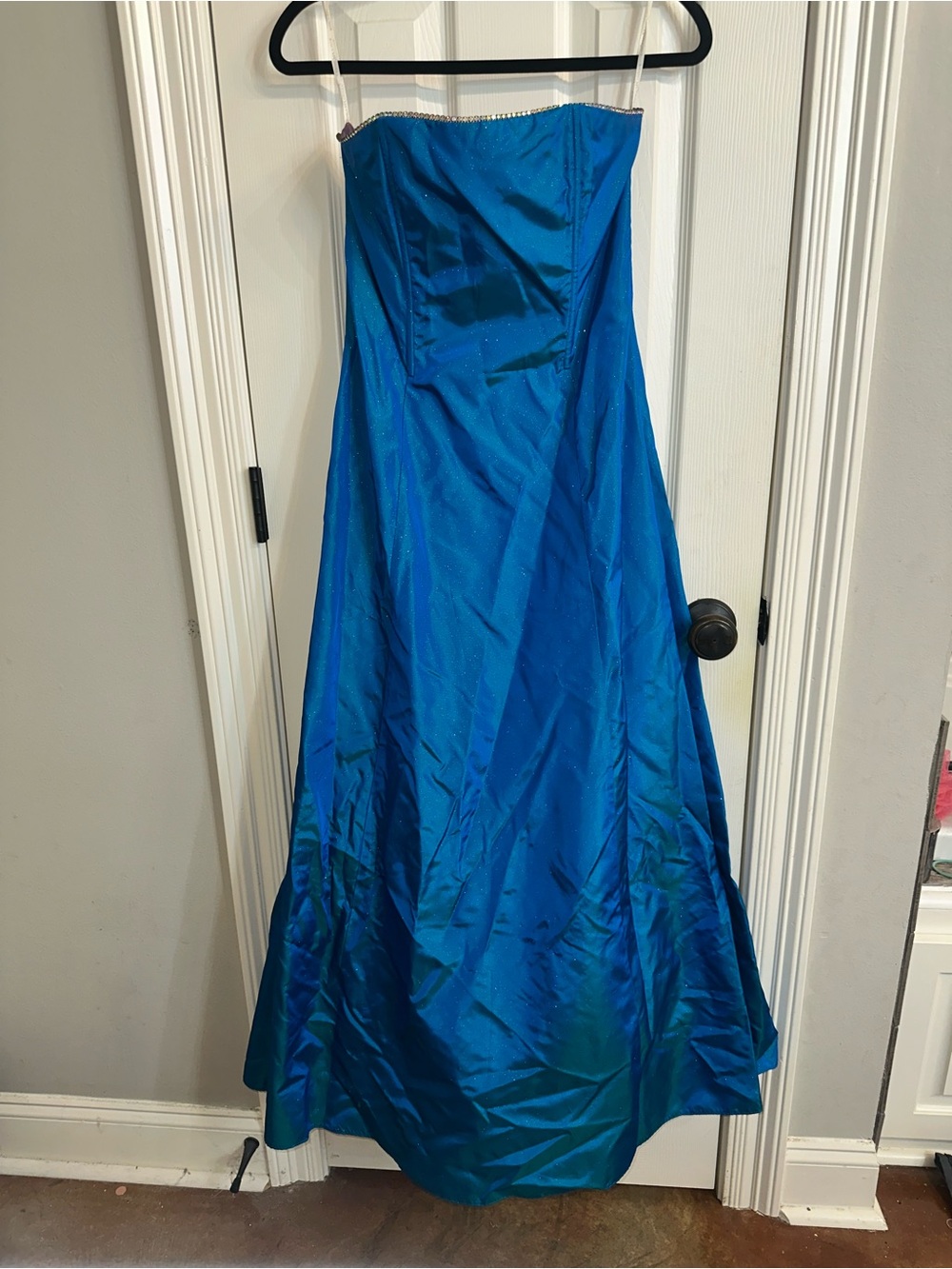 Vintage Jessica McClintock Gunne Sax (2002) Blue Strapless Prom Gown